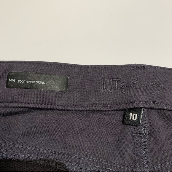 KUT from the Kloth Mia Toothpick Skinny Stretch Ankle Pants, Dark Grey Size 10 - Picture 8 of 13